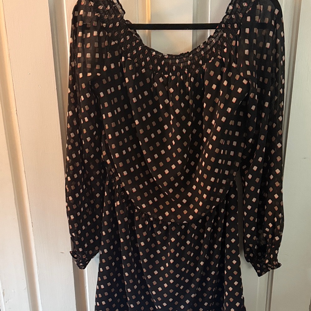 White House Black Market Black and Pink Geometric Dress